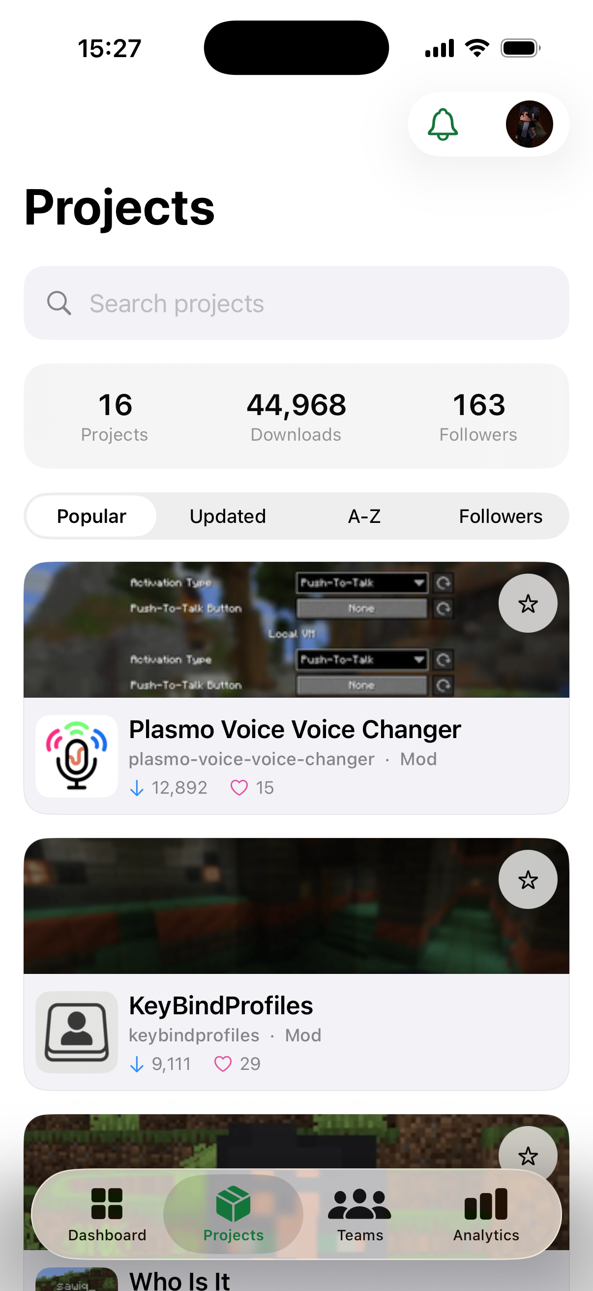 Ryntra projects on iOS